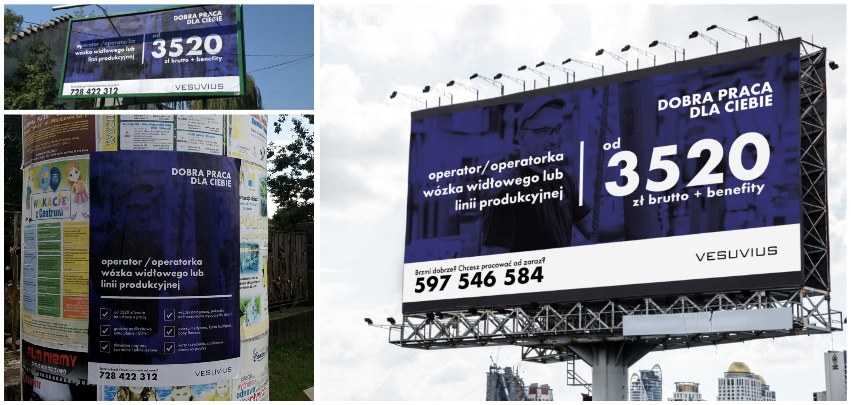 Kampania wizerunkowo-rekrutacyjna Vesuvius w Skawinie: plakaty i billboardy